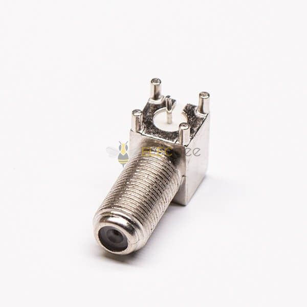 Elecbee F Type Connector 90 Degree Coaxial Jack Bulkhead pour PCB