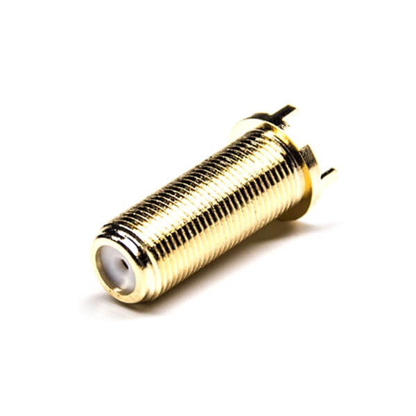 Elecbee F Type Connector Gold Plating Female 180 Degree Through Hole for PCB Mount