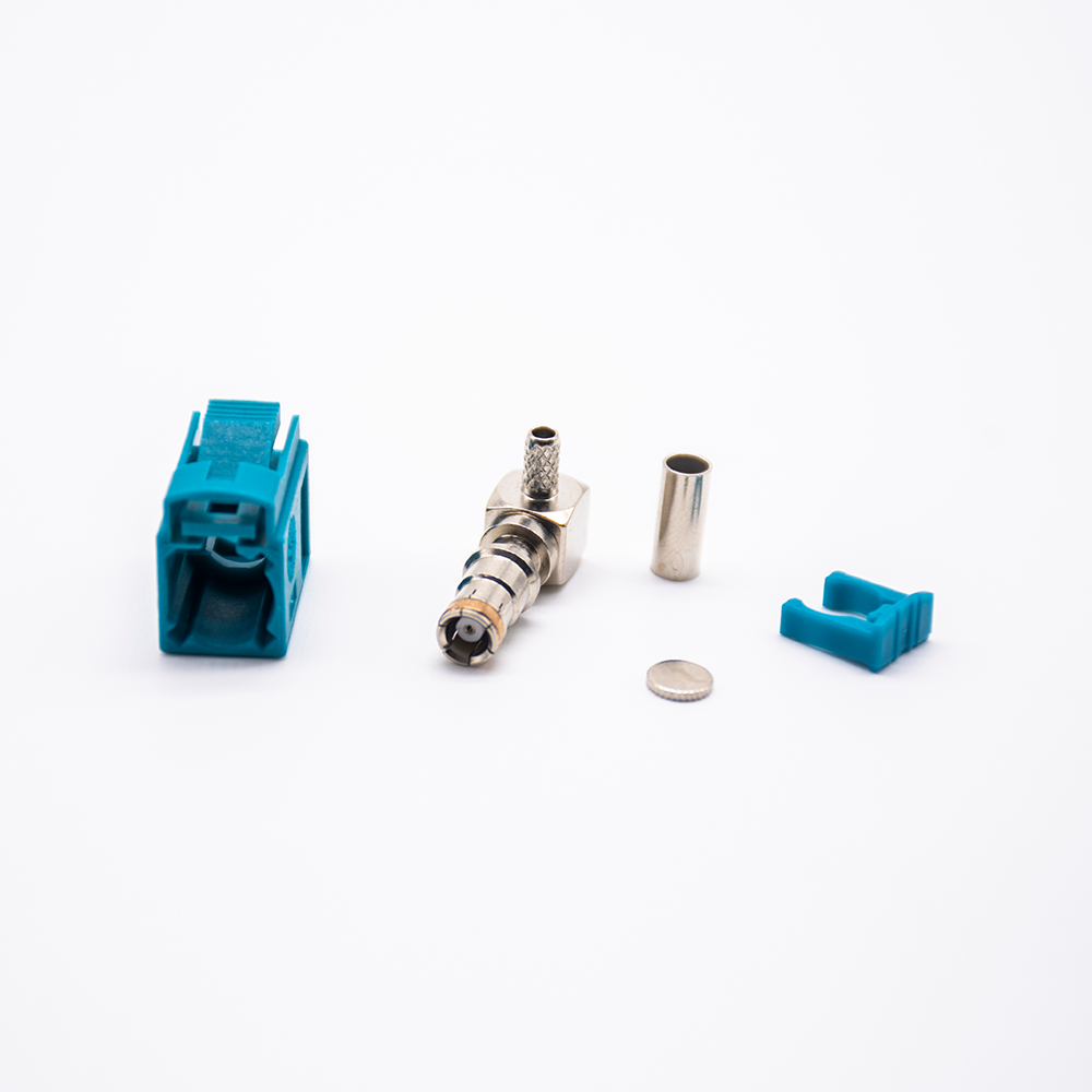 Elecbee Fakra Blue ConnectoRFakra Z Female Right Angle Water Blue Crimp Connector for RG174 RG316 Cable
