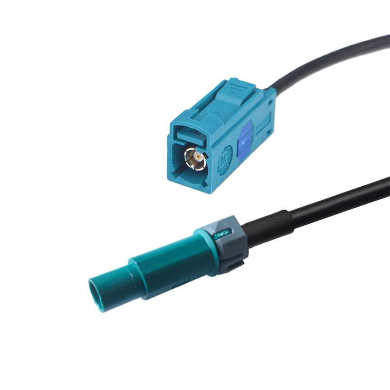 Elecbee Fakra Cable Assembly Waterblue Z Plug Male Waterproof to Fakra Z Straight Female Jack Vehicle Extension Cable RG316 Universal
