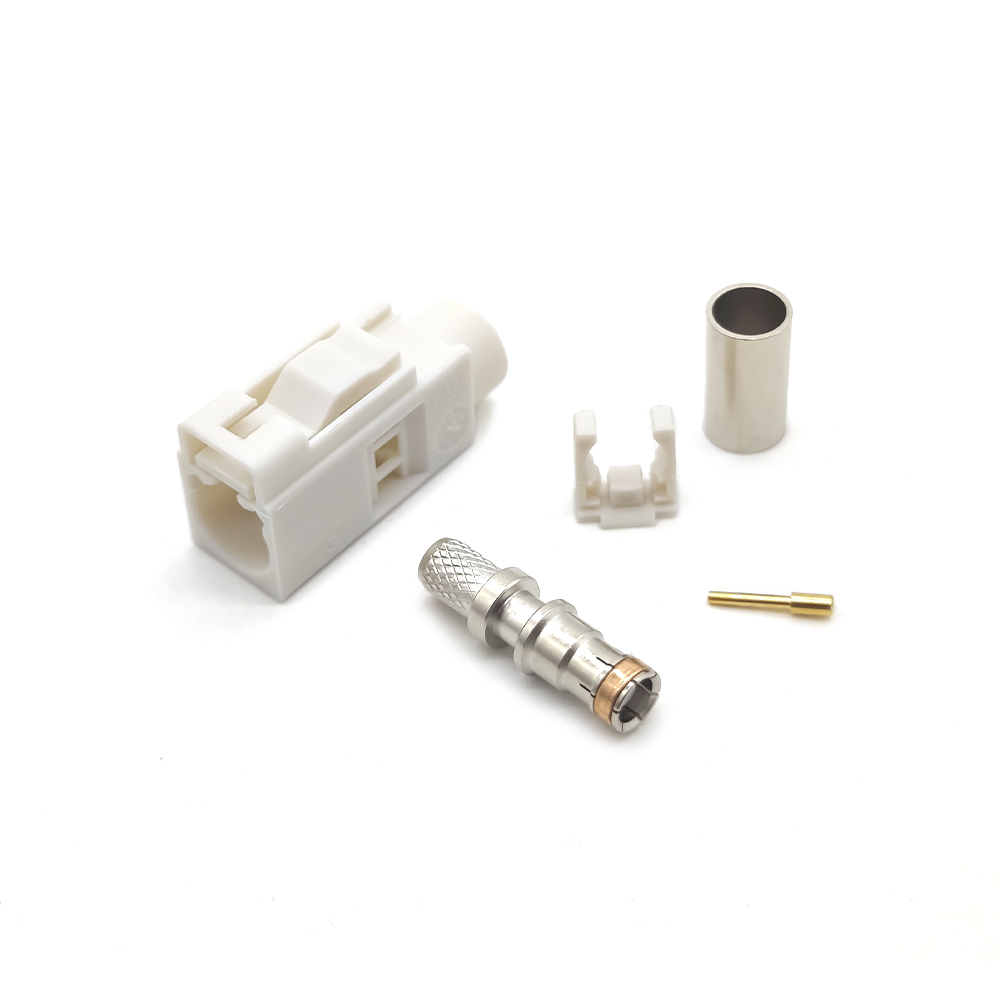 Elecbee Fakra Connector Connection Fakra B Female Crimp Solder for RG58 LMR-195 RG400 RG142 Cable