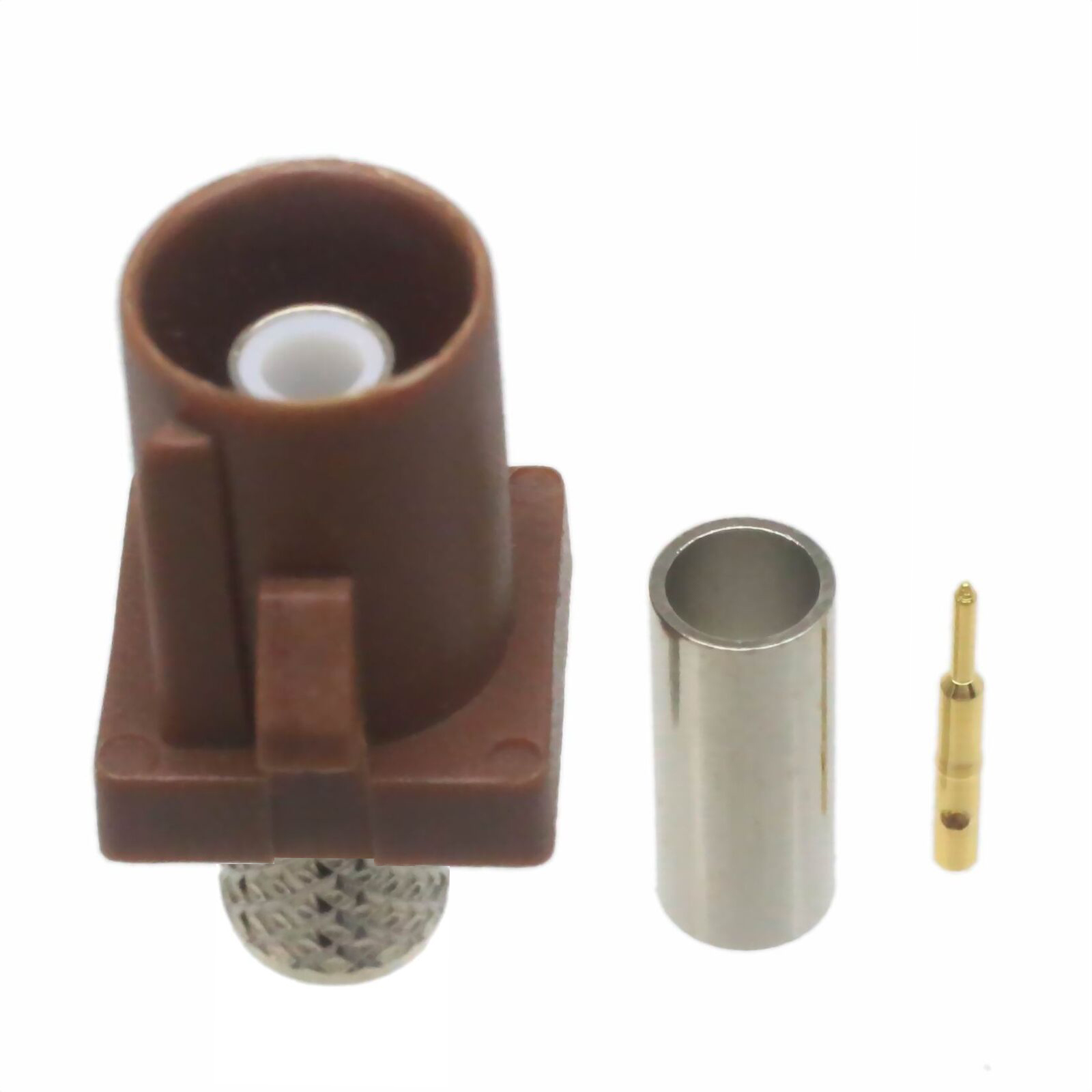 Elecbee FAKRA F Code Straight Male Plug Car Vehicle Connector Crimp Type for Cable RG58/RG142