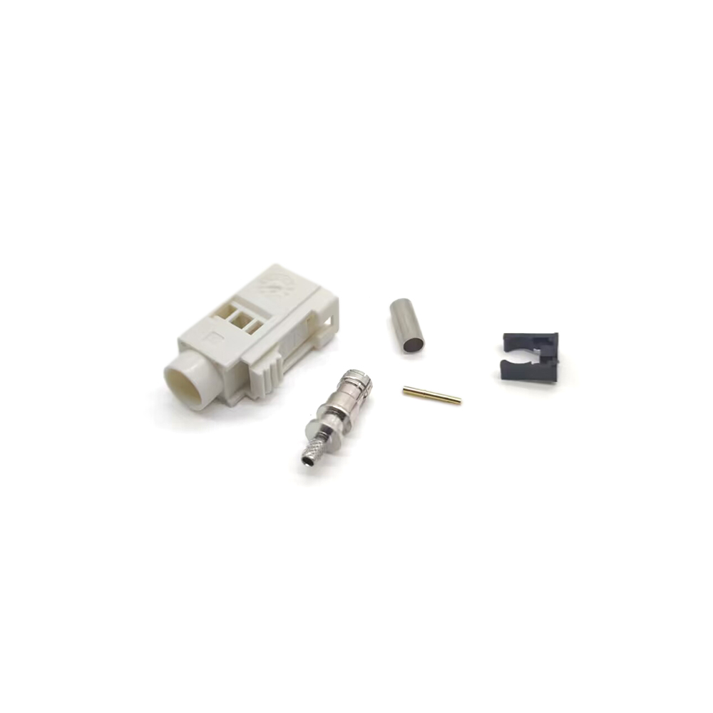 Elecbee Fakra Female Plug Car Radio Fakra B White Crimp Connector for RG316 RG174 Cable