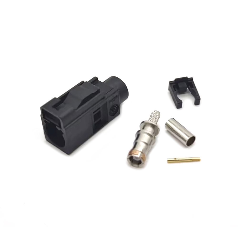 Elecbee Fakra RF Connectors Car Radio Stereo Fakra A Female Black Crimp Connector for RG316 RG174 Cable