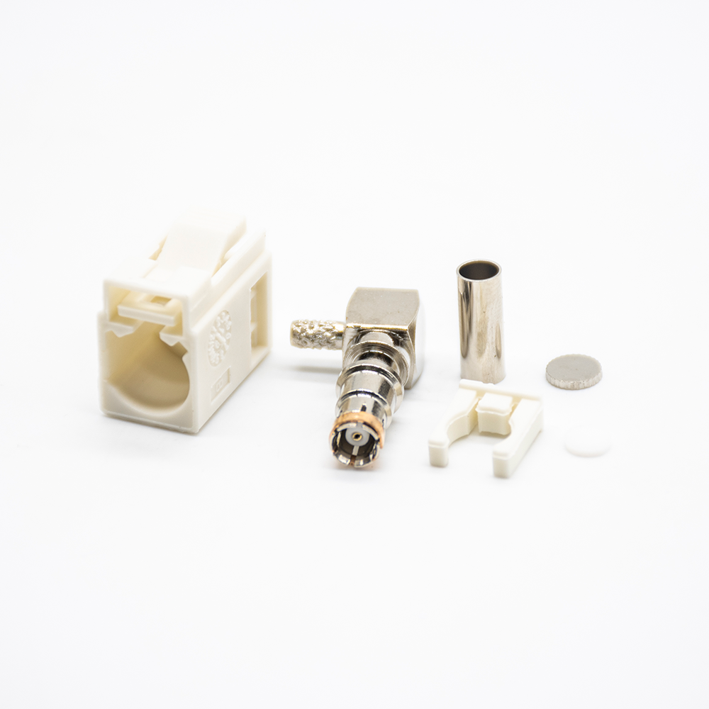 Elecbee Fakra Connector Crimp Fakra B Female Right Angle White Solder for Connector RG174 RG316 Cable
