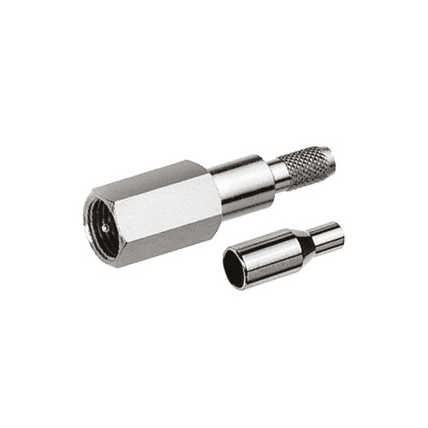 Elecbee 20pcs Crimp Type FME Connector Plug Straight 50Ω 2GHz Cable Mount for RG316/U