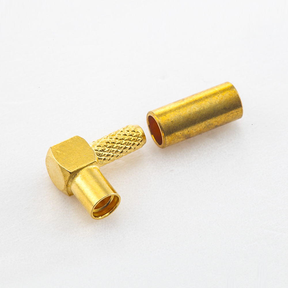 Elecbee MMCX Connector Cable Crimp Type Female Right Angle for RG316/RG174