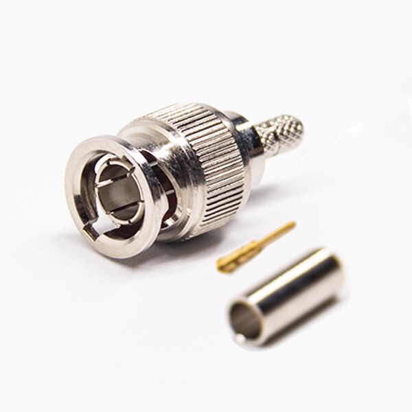 Elecbee MINI BNC Connector Male 180 Degree Crimp Type for Coaxial Cable