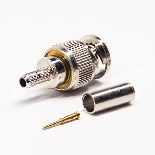 Elecbee MINI BNC Connector Male 180 Degree Crimp Type for Coaxial Cable 75 Ohm