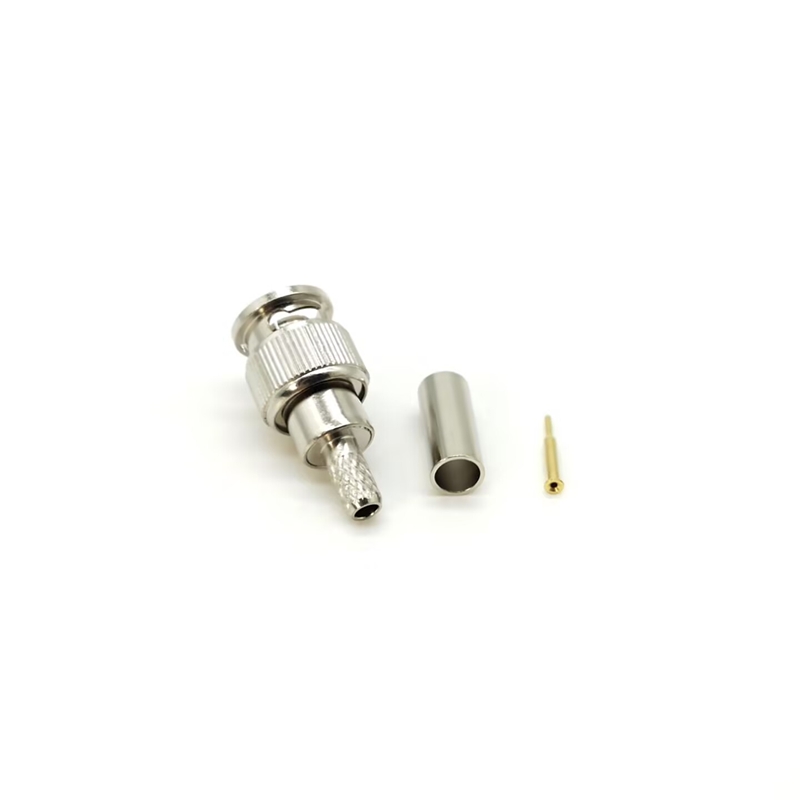 Elecbee 20pcs MINI BNC Connector Male 180 Degree Crimp Type for Coaxial Cable 75 Ohm