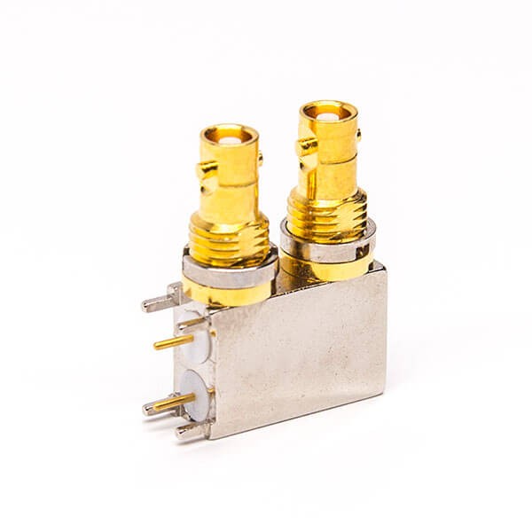 Elecbee 20pcs Mini Dual BNC Connector Jack Through Hole for PCB Mount 75 Ohm