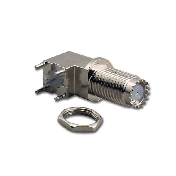 Elecbee Mini UHF Bulkhead Connector Angled Jack for Panel Mount