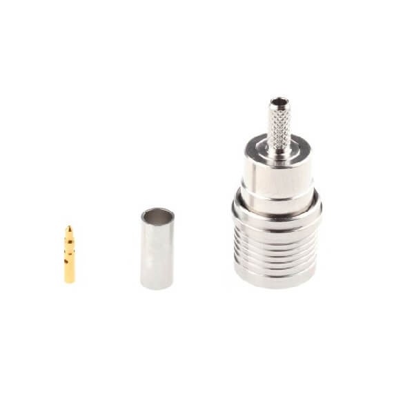 Elecbee 20pcs QMA Straight Connector Male Crimp Termination for RG188 50Ω