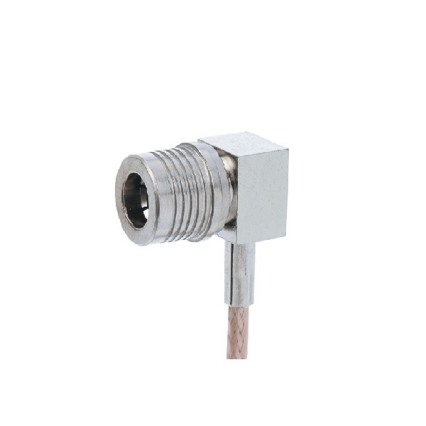 Elecbee QMA Crimp Connector Plug Right Angle 50Ω Cable Mount for RG174