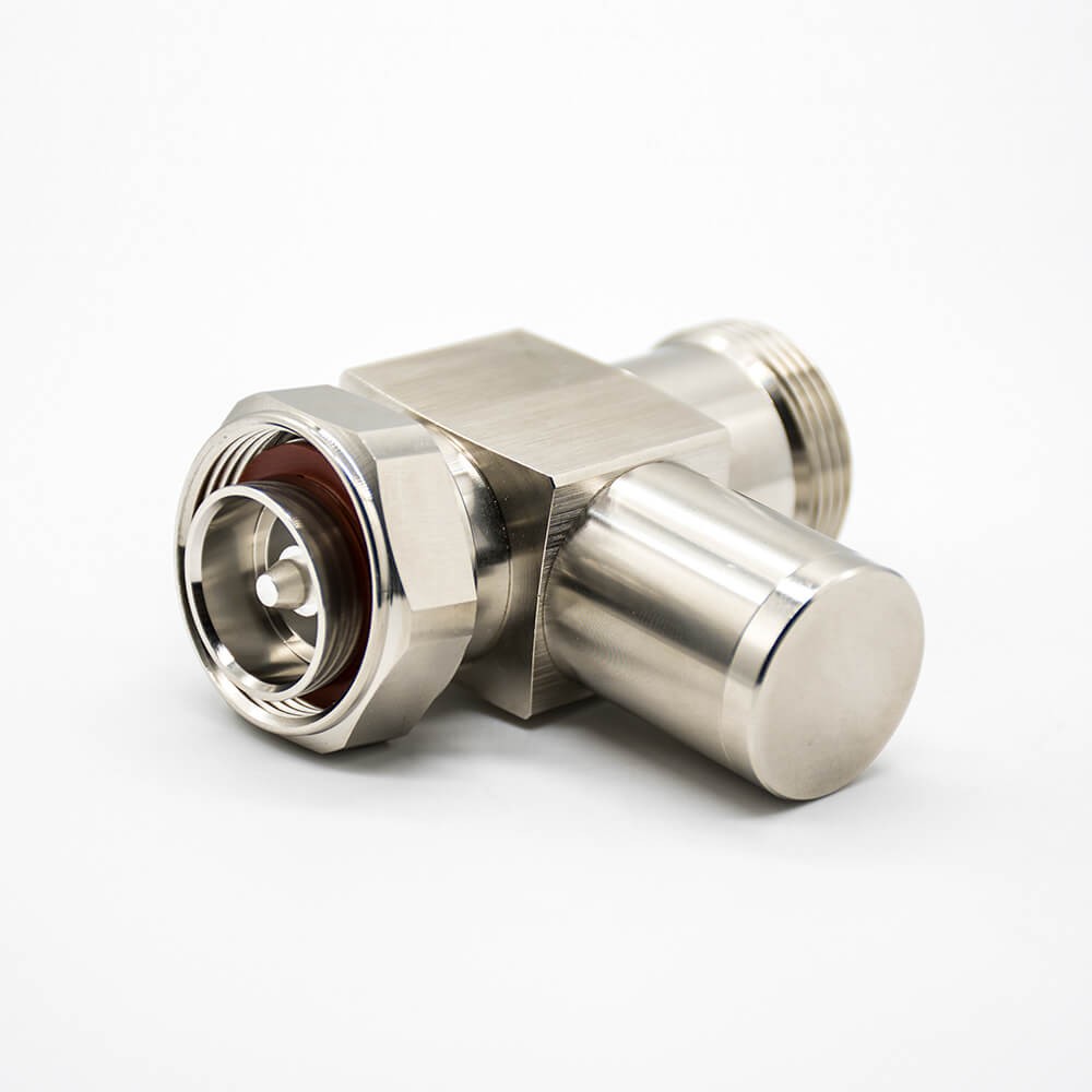 Elecbee Coaxial RF Lightning Arrester DIN Male Butt-Joint Female T Type IP67 Straight Nickel Plating