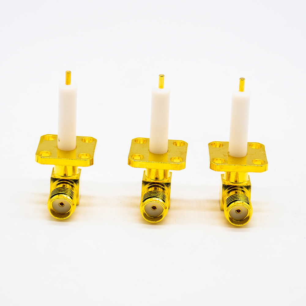 Elecbee RF Coaxial connector Standard SMA Jack Right Angle Solder Type for PCB mount