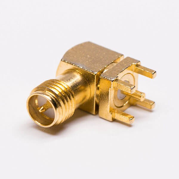Elecbee RF Coaxial connector Rreverse polarity SMA Jack Right Angle Solder Type for PCB mount