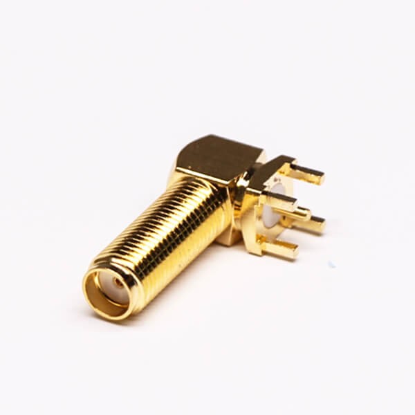 Elecbee RF Coaxial connector Standard SMA Jack Right Angle Solder Type for PCB mount