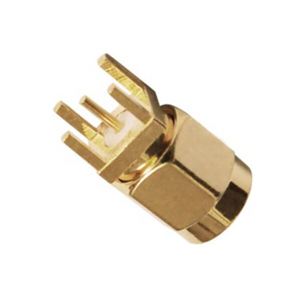 Elecbee RF Coaxial connector Standard SMA Plug Straight Solder Type for PCB mount