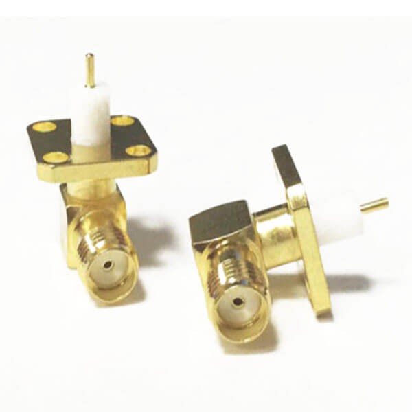 Elecbee RF Coaxial connector Standard SMA Jack Right Angle Solder Type for PCB mount