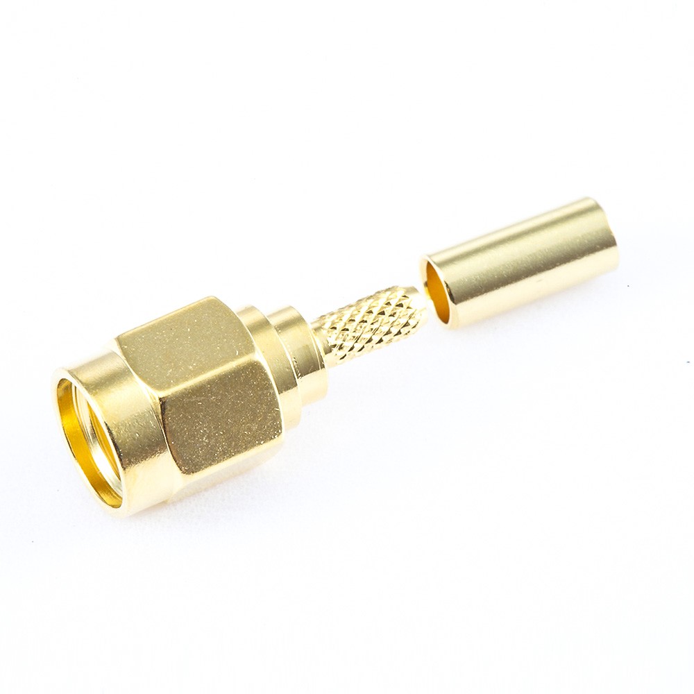 Elecbee RF Coaxial connector Standard SMA Plug Straight Crimp for Cable RG174/RG316/LMR100