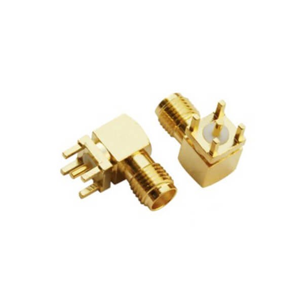 Elecbee RF Coaxial connector Standard SMA Jack Right Angle Solder Type for PCB mount