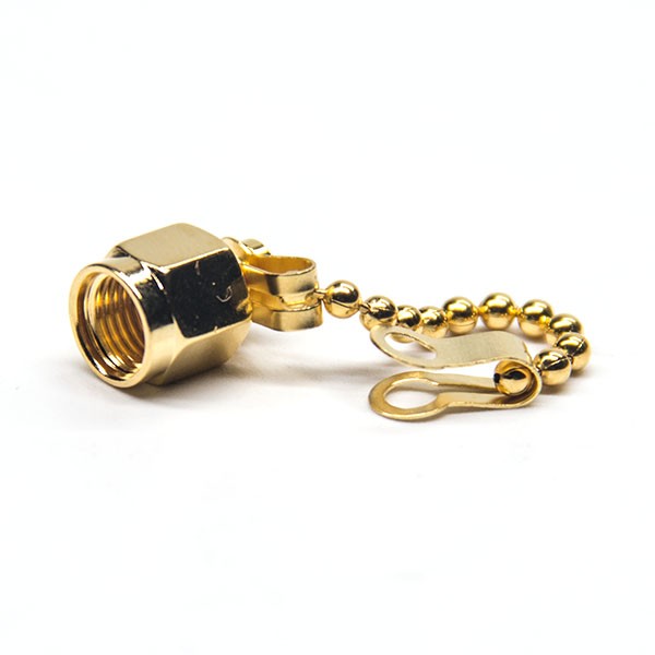 Elecbee Dustproof SMA Cap with Chain Gold Plating