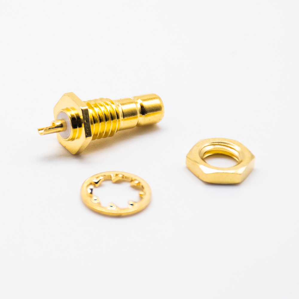 Elecbee SMB Coaxial Connector Bulkhead Female Panel Mount(Solder Pot)