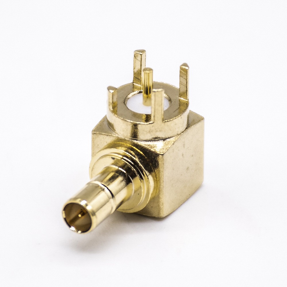 Elecbee SMB Coaxial Connector Right Angle Female Through Hole for PCB Mount