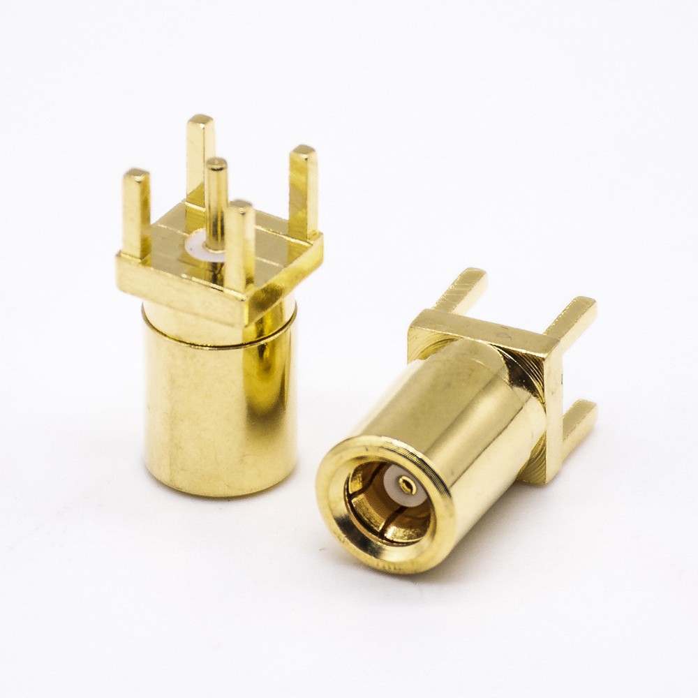 Elecbee SMB Connector Coaxial Plug Straight Through Hole PCB Mount