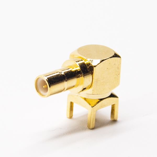 Elecbee 20pcs SMB Connector PCB Mount Female Angled Through Hole