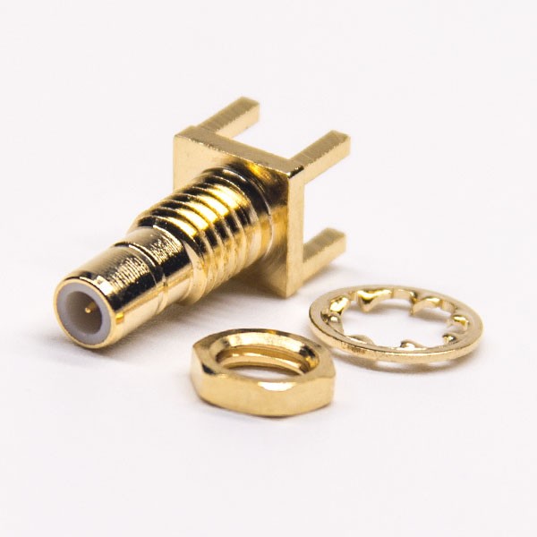 Elecbee SMB Female Straight Bulkhead for PCB Mount