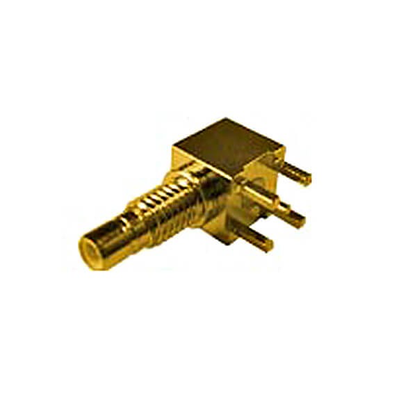 Elecbee SMB Jack Connector Angled Bulkhead for PCB Mount