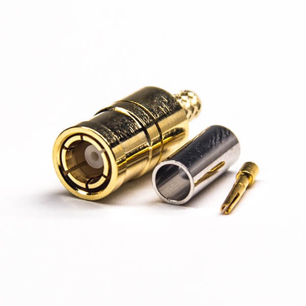 Elecbee SMB Male Straight Connector Crimp Type for Coaxial Gold Plating
