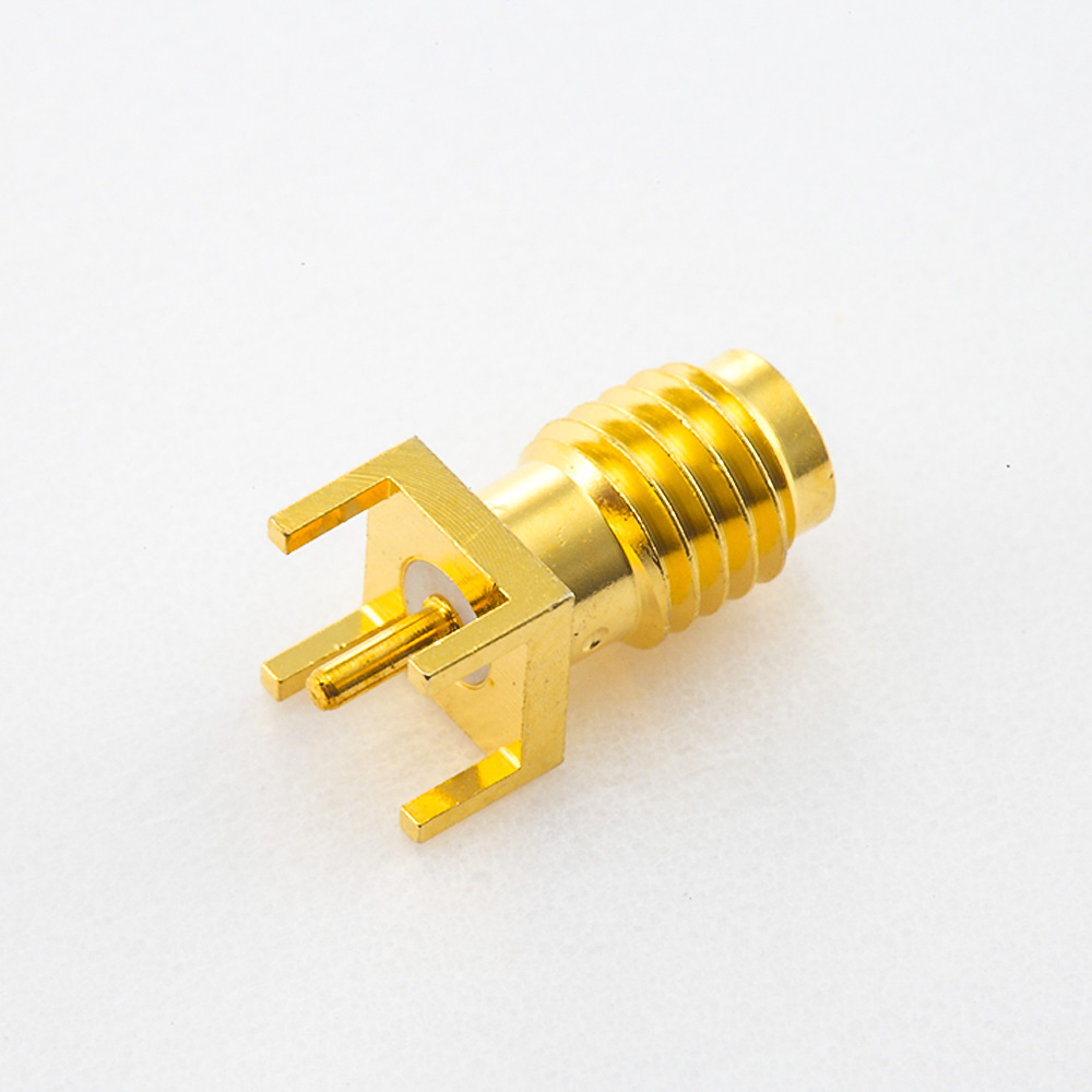 Elecbee Female SSMA Connector Straight Solder PCB Mount Through Hole