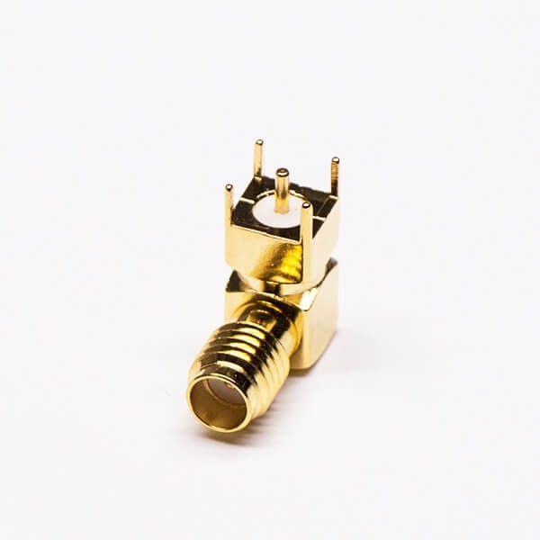 Elecbee SSMA Female Connector 90 Degree Through Hole for PCB Mount