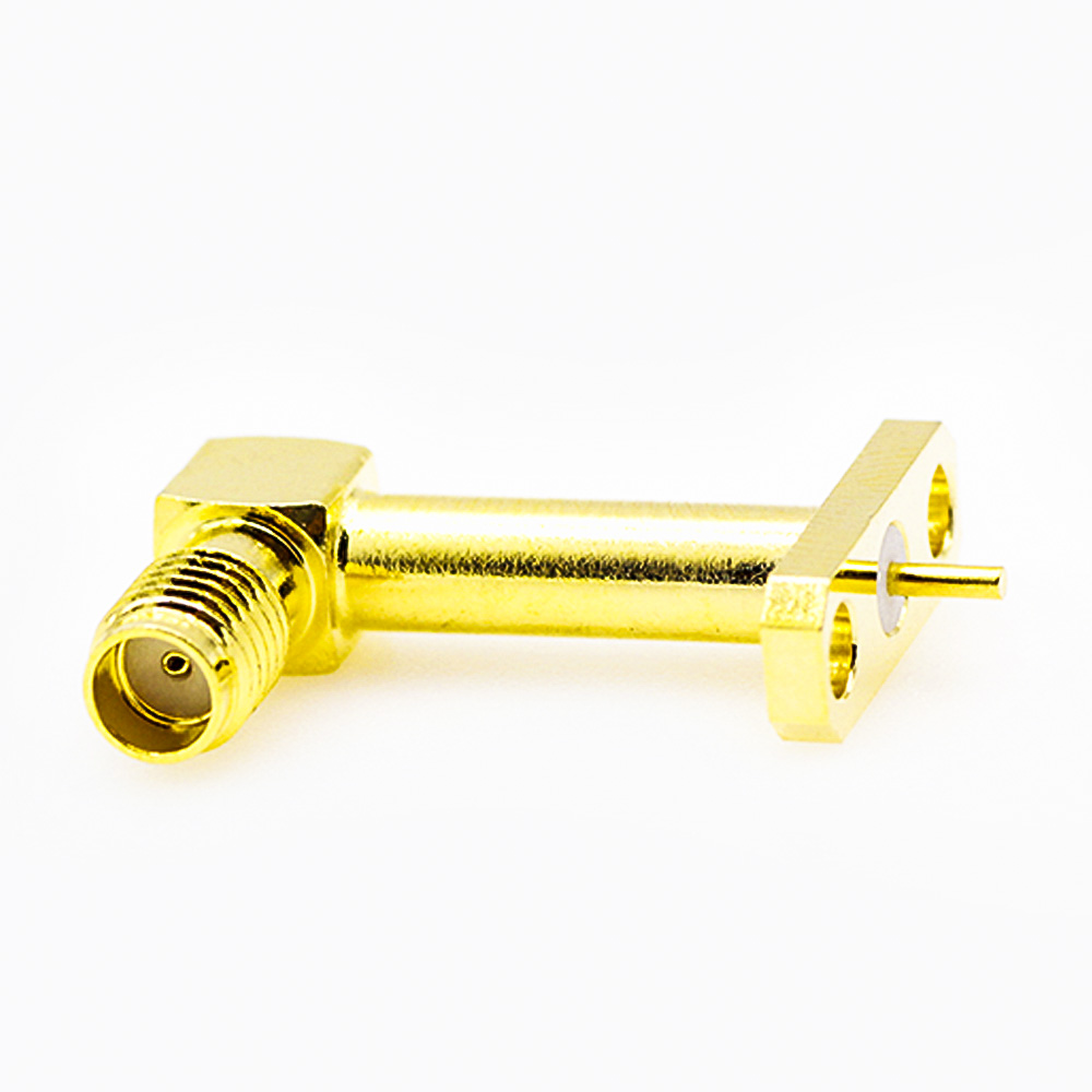 Elecbee SSMA Connector Female Right Angle Solder PCB Mount Welding plate with 2 Hole Flange