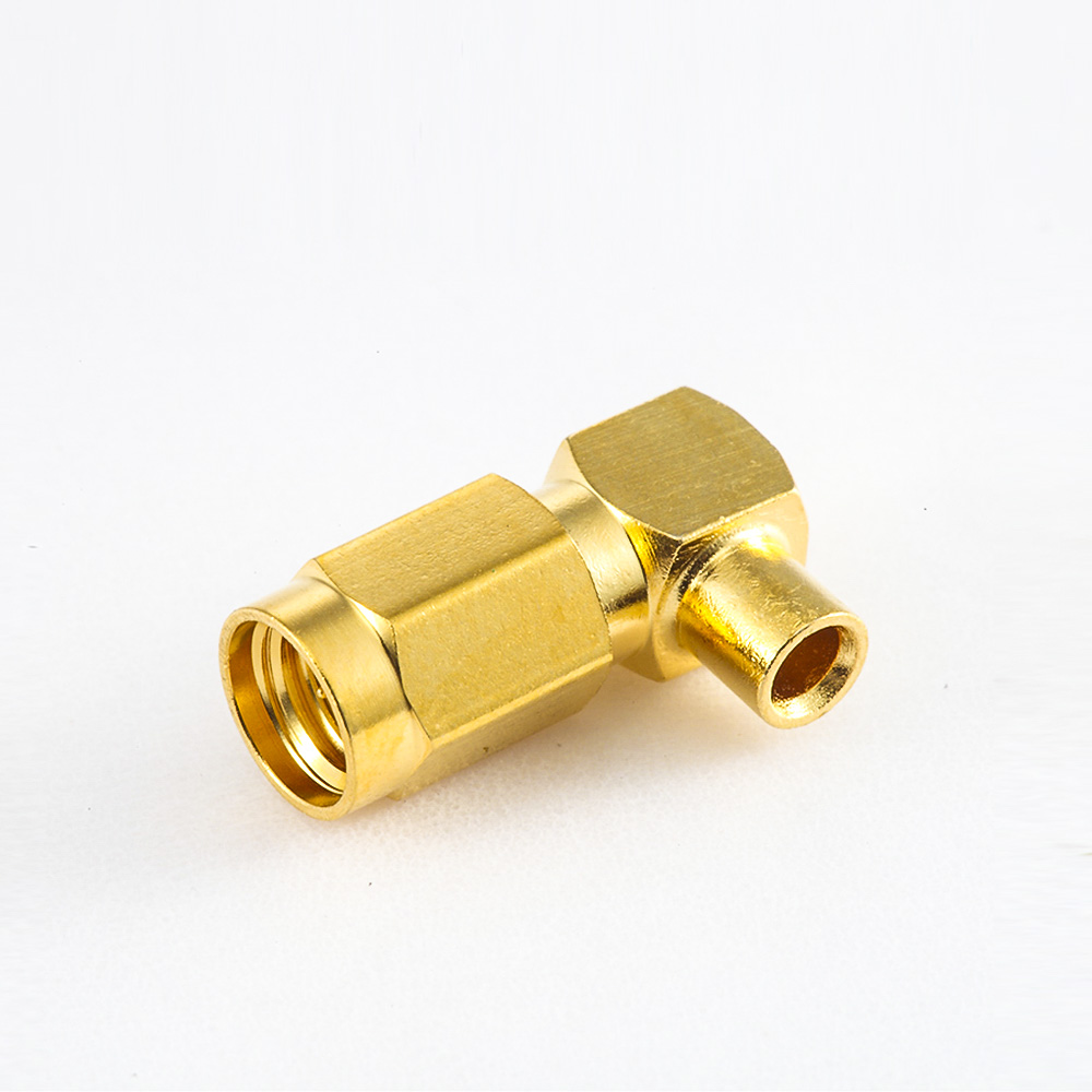 Elecbee SSMA Connector Male Right Angle Solder for Semi-soft/semi-rigid-2 Cable