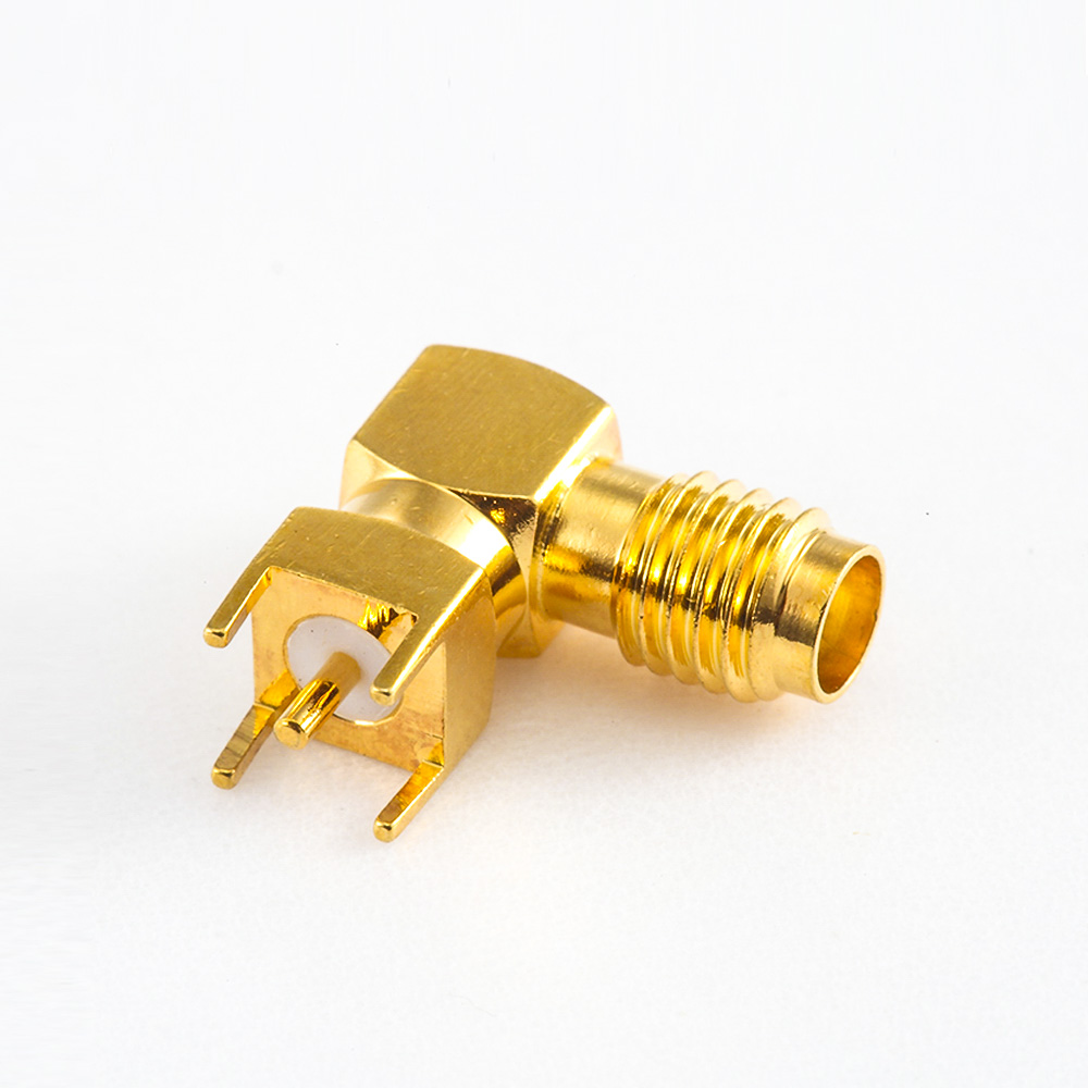Elecbee SSMA Connector Type Solder PCB Mount Female Right Angle Through Hole