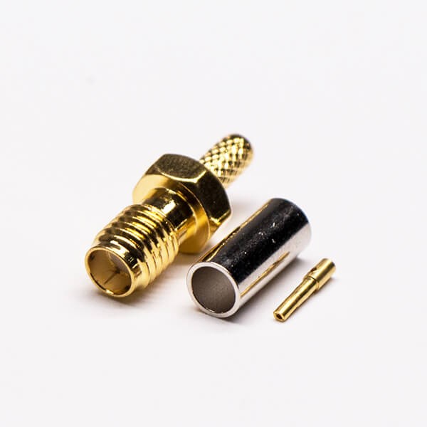 Elecbee SSMA Straight Jack Threaded Coaxial Connector Crimp Type for Cable