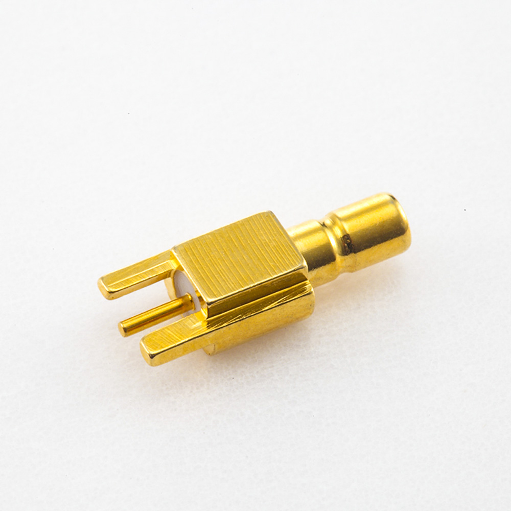 Elecbee SSMB Connector PCB Mount Male Straight Offset Type Gold Plating 50 Ω