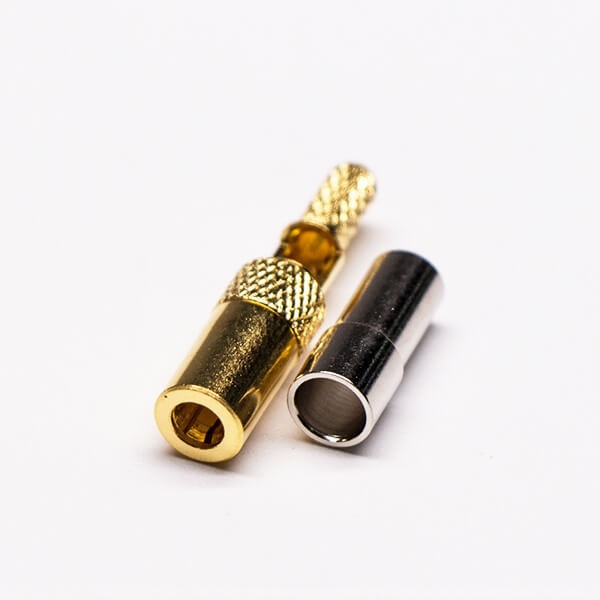 Elecbee RF Coaxial Cable SSMB Connector Male 180 Degree Crimp Window Solder Type