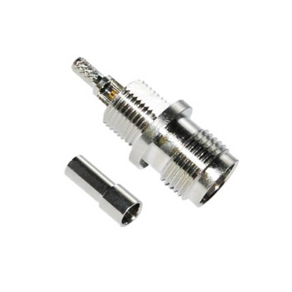 Elecbee Conector de mamparo TNC tipo crimpado RG174 recto para montaje en panel