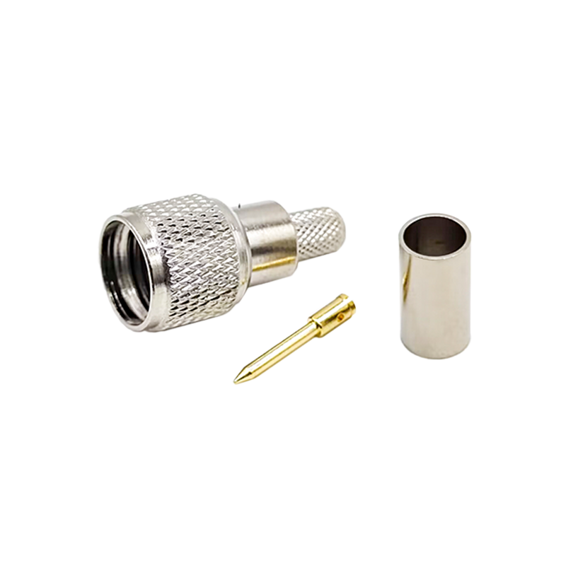 Elecbee RFU600-6C1 迷你超高频雄性插头 射频同轴连接器 50 欧姆 Crimp 用于 RG58 RG142 同轴电缆