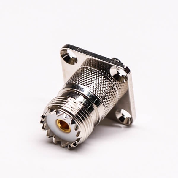Elecbee UHF Connector Flange Mount Female 4 Hole for Panel Mount