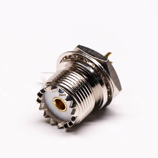 Elecbee UHF Female 180 Degree Connector Front Bulkhead for Panel Mount