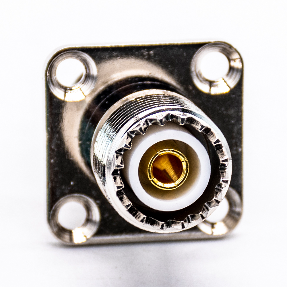 Elecbee UHF Female Flange Mount Straight Connector for Rear Bulkhead