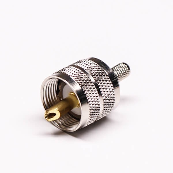 Elecbee UHF Male Connector Straight Gold Plated Crimp Type for Cable