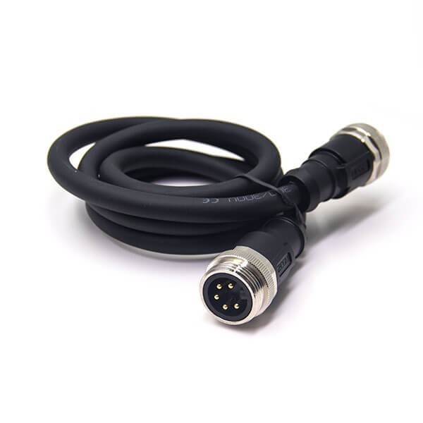 Elecbee 7/8" Series Connector 5 Pin Male to Female Straight Connector With Double ended Cable Over molded Cable 1M UnShielded