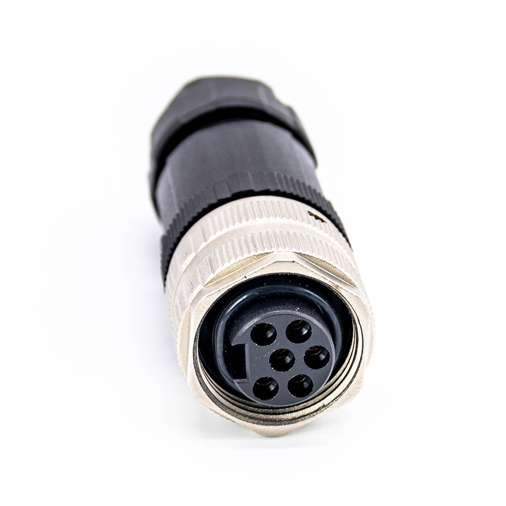 Elecbee 7/8 Connector 6 pin Female Solder Type For Cable Straight Non-Shield